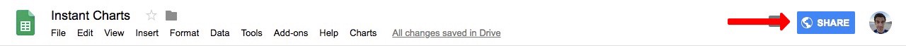 Click on the Share button to change your sharing preferences